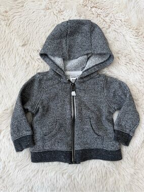Carter's Dark Gray Hooded Zip-Up Sweatshirt